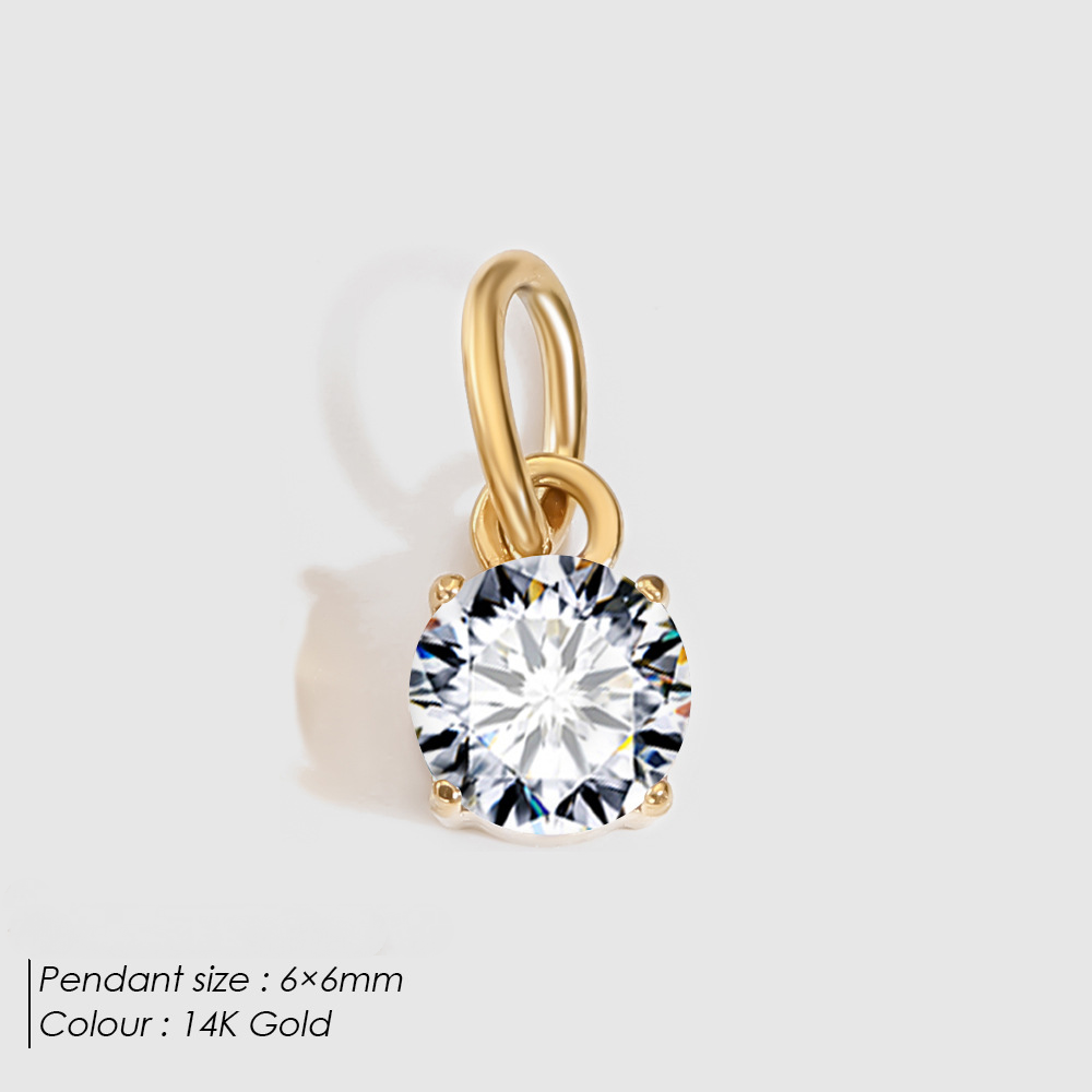 Stainless Steel Cubic Zirconia DIY Necklace Pendant