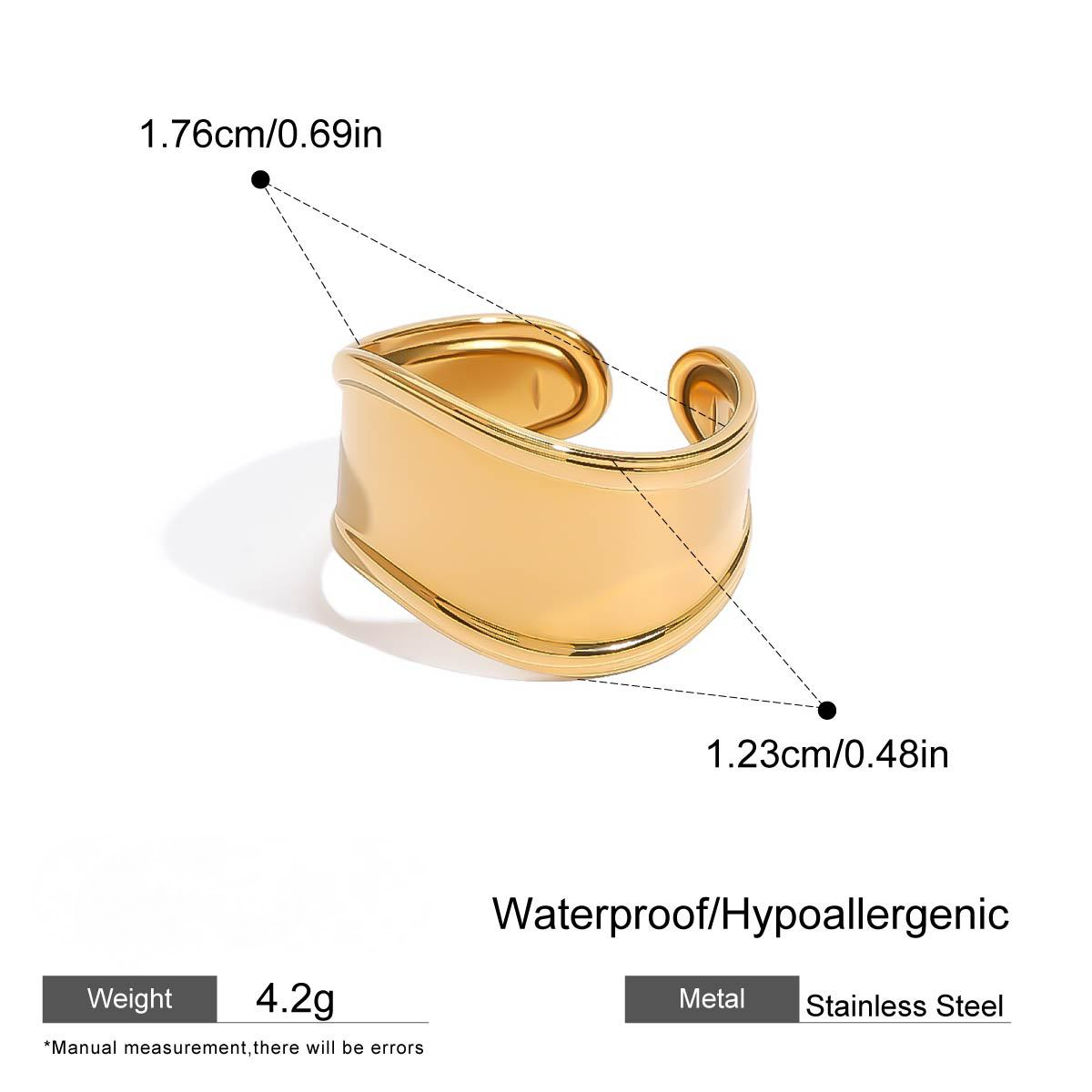 Stainless Steel Band Version Glossy Geometric Ring