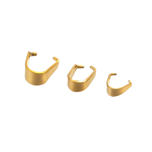 18K Gold PVD Stainless Steel Pinch Bails -50 Pack