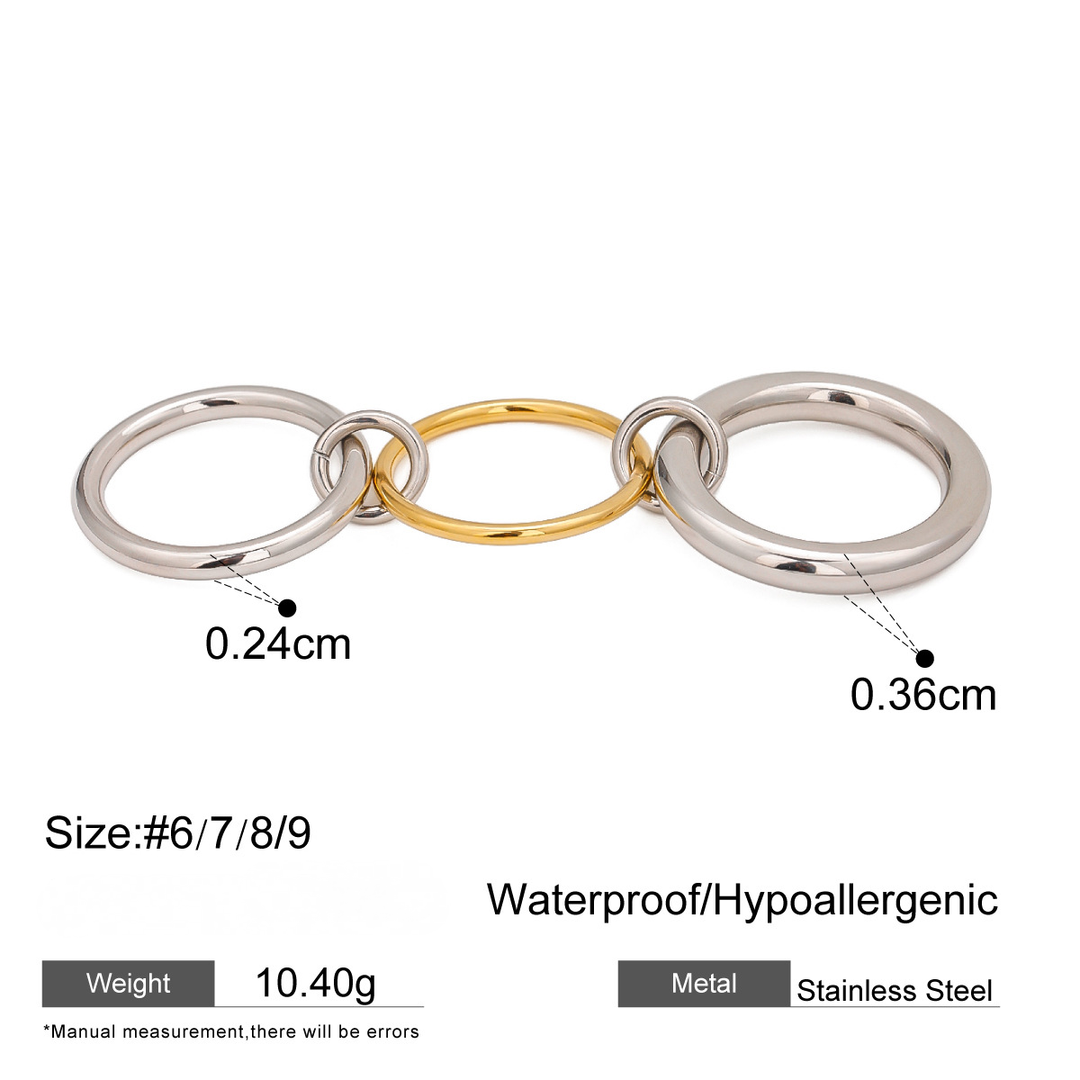 Stainless Steel Stacking Pearl Rings