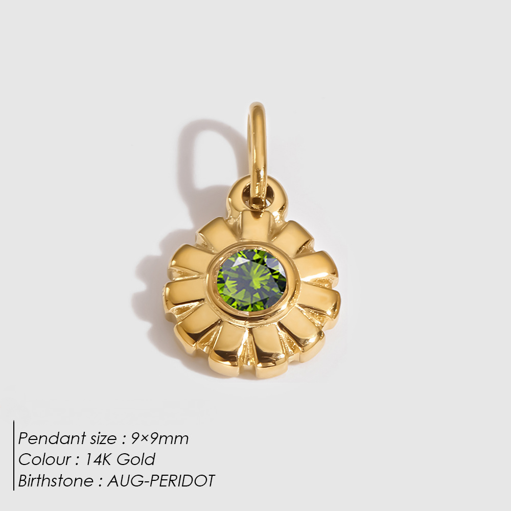 Stainless Steel Daisy and Four-leaf Clover Flower Pendant