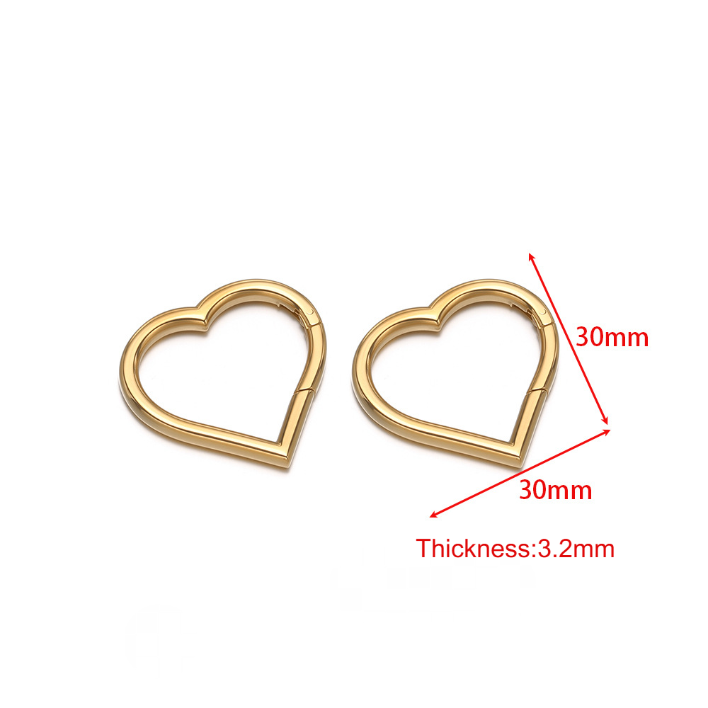 Stainless Steel Heart-shaped Oval Carabiner-2 Pack