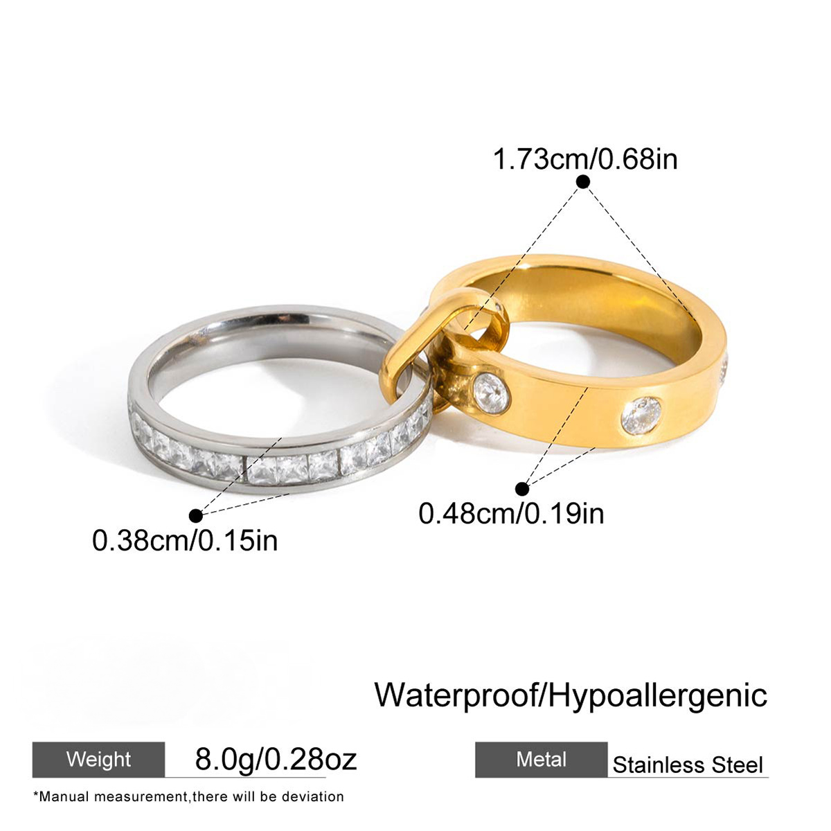 Stainless Steel Multi-ring Stackable Rings