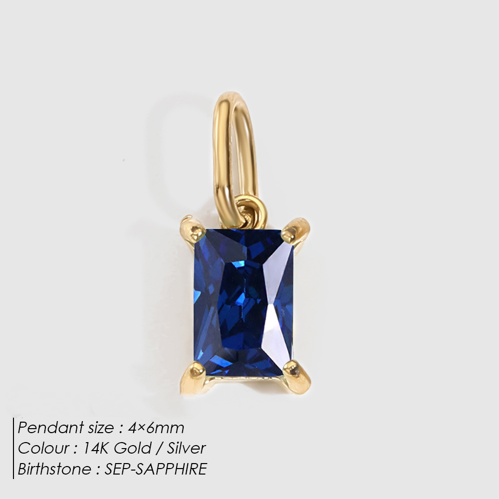 Stainless Steel Geometric Square Cubic Zirconia Necklace Pendant