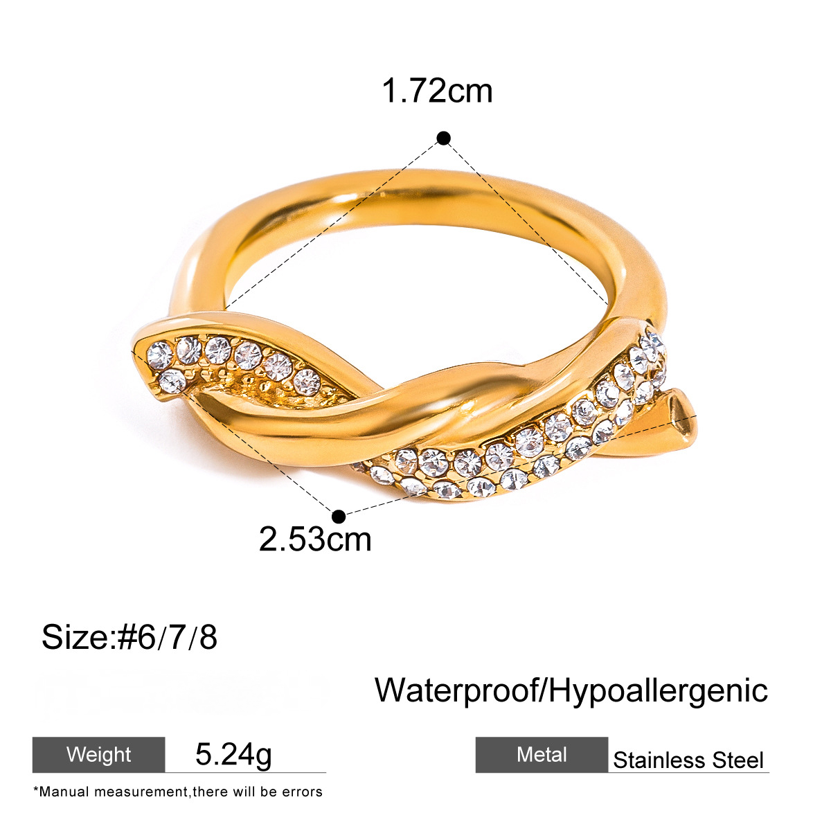 Stainless Steel Cubic Zirconia Pearl Ring