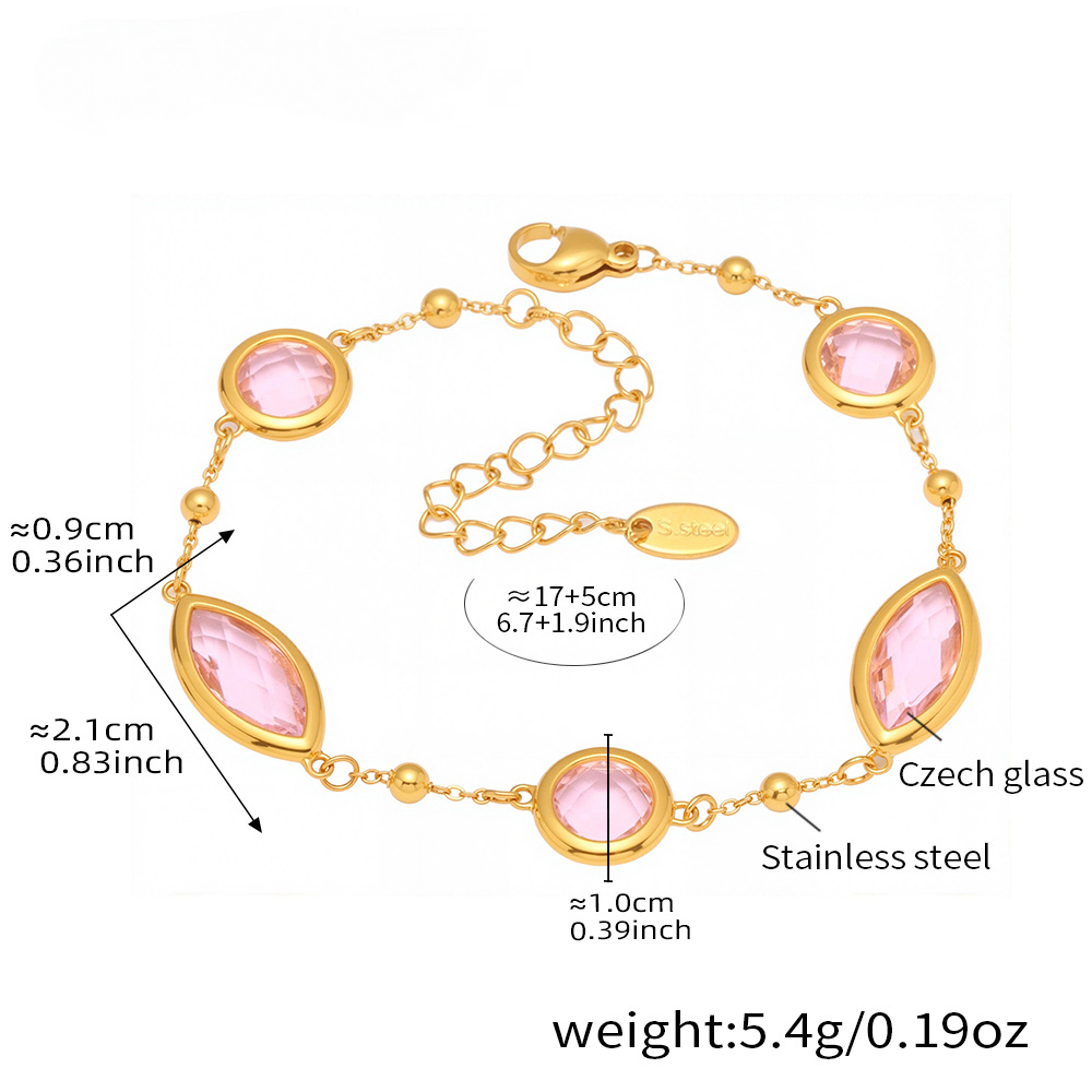 Dopamine Transparent Cut Glass Small Steel Ball Bracelet