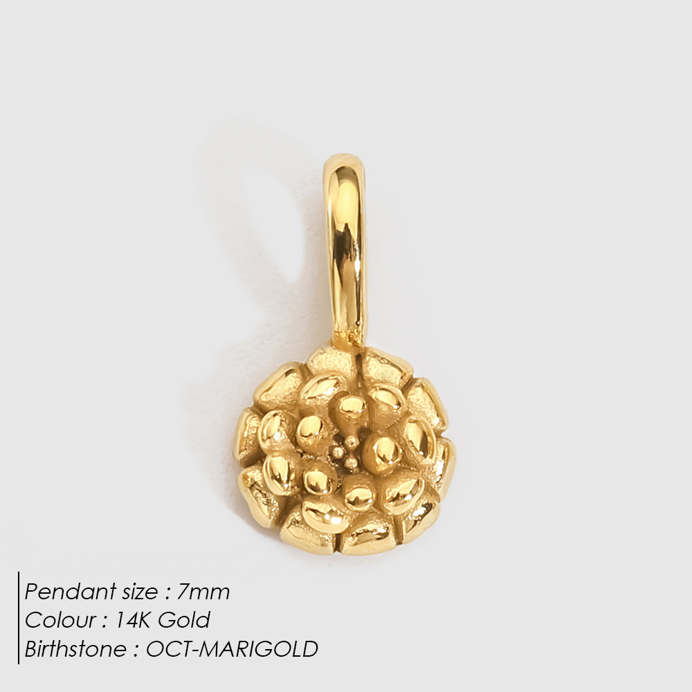 Stainless Steel Birthday Three-dimensional Flower Pendant