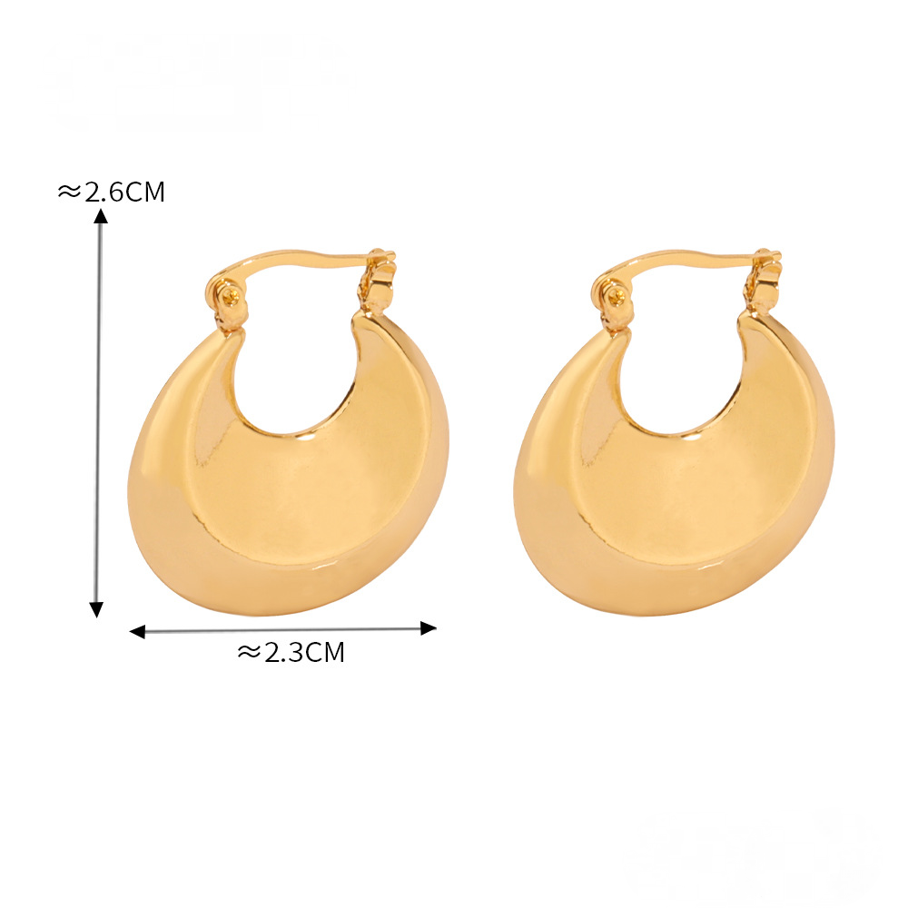 18K Gold PVD Polished Stainless Steel Hoop Earrings