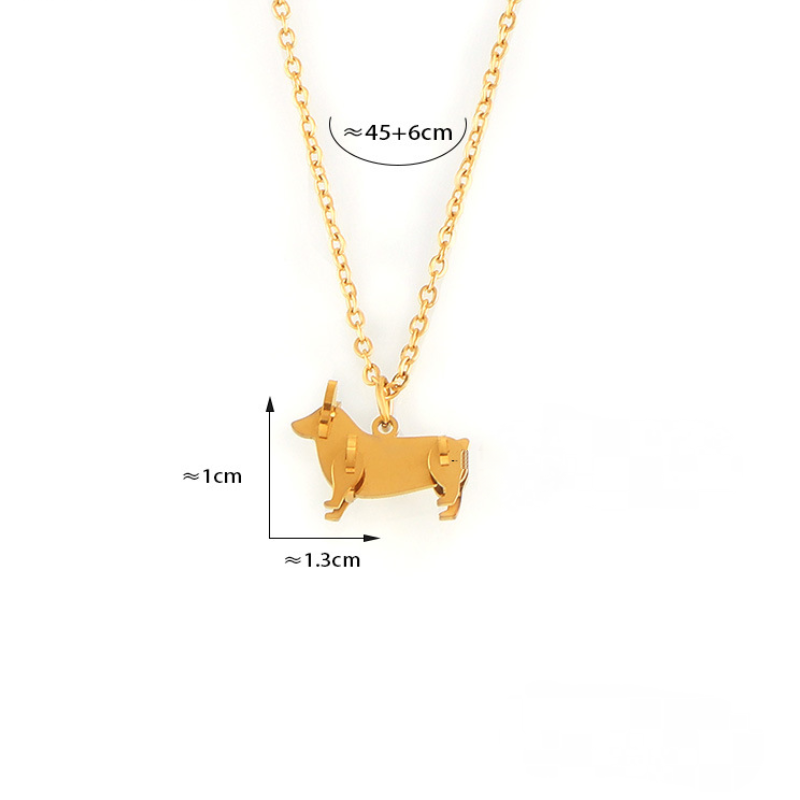 Stainless Steel Animal Shape Pendant Cable Chain Necklace
