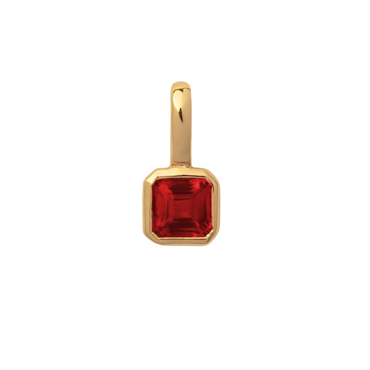 Stainless Steel Cube Birthstone Pendant