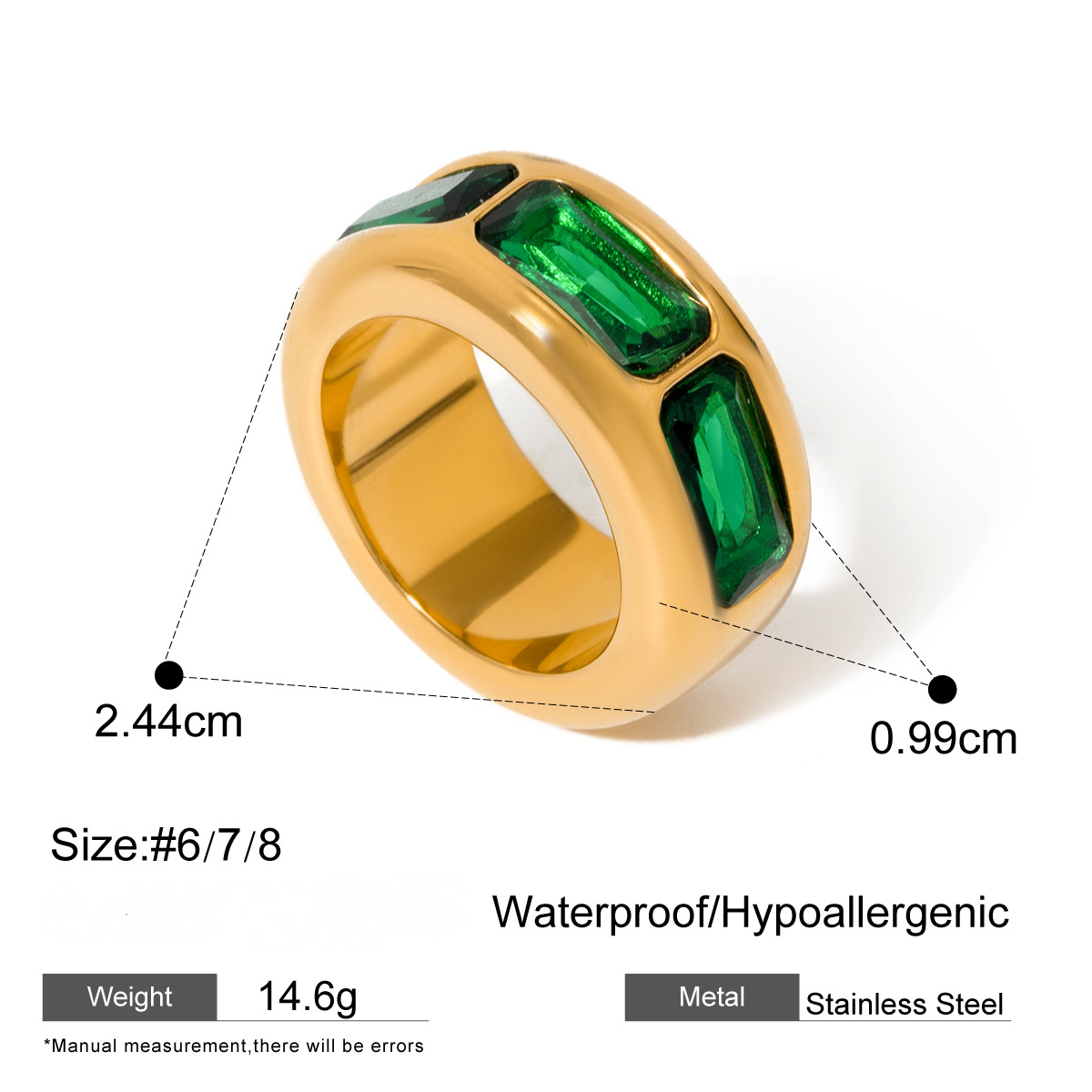 Stainless Steel Cubic Zirconia Pearl Ring
