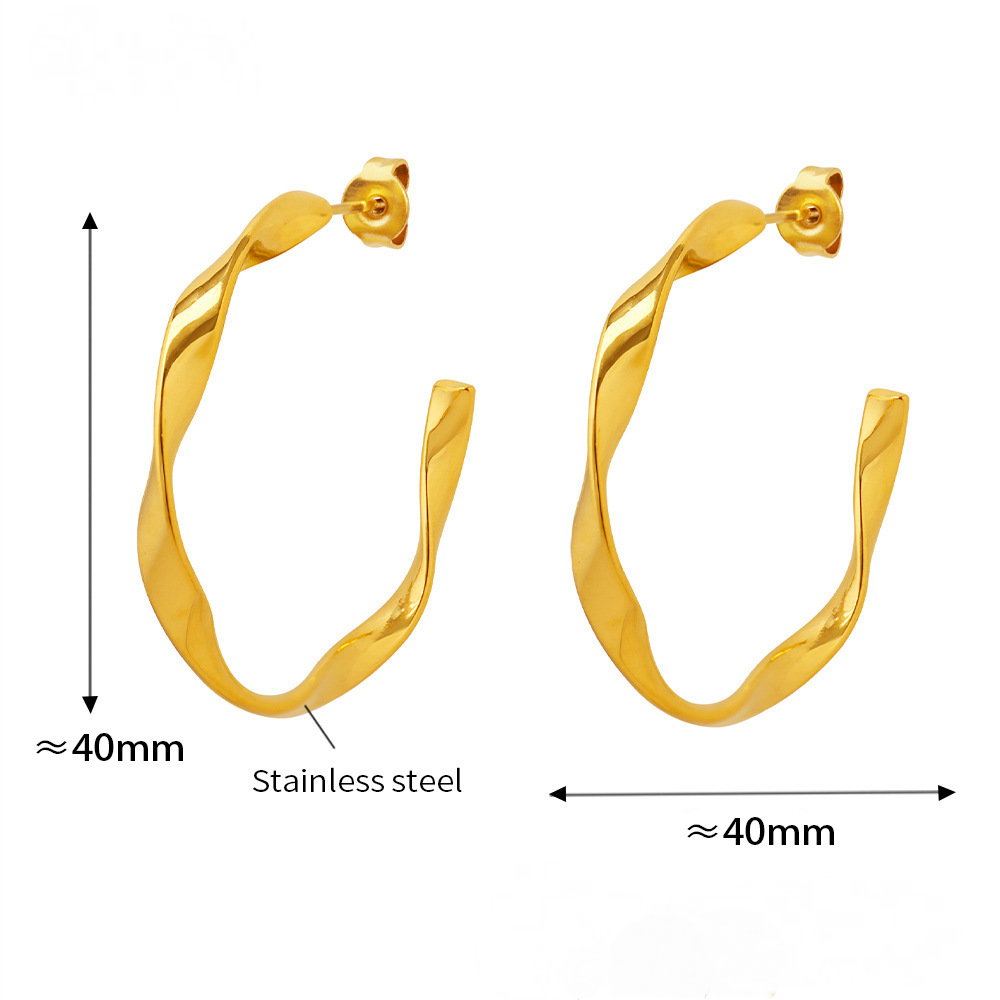 Twist Hoop 18K Gold PVD Stainless SteelEarrings