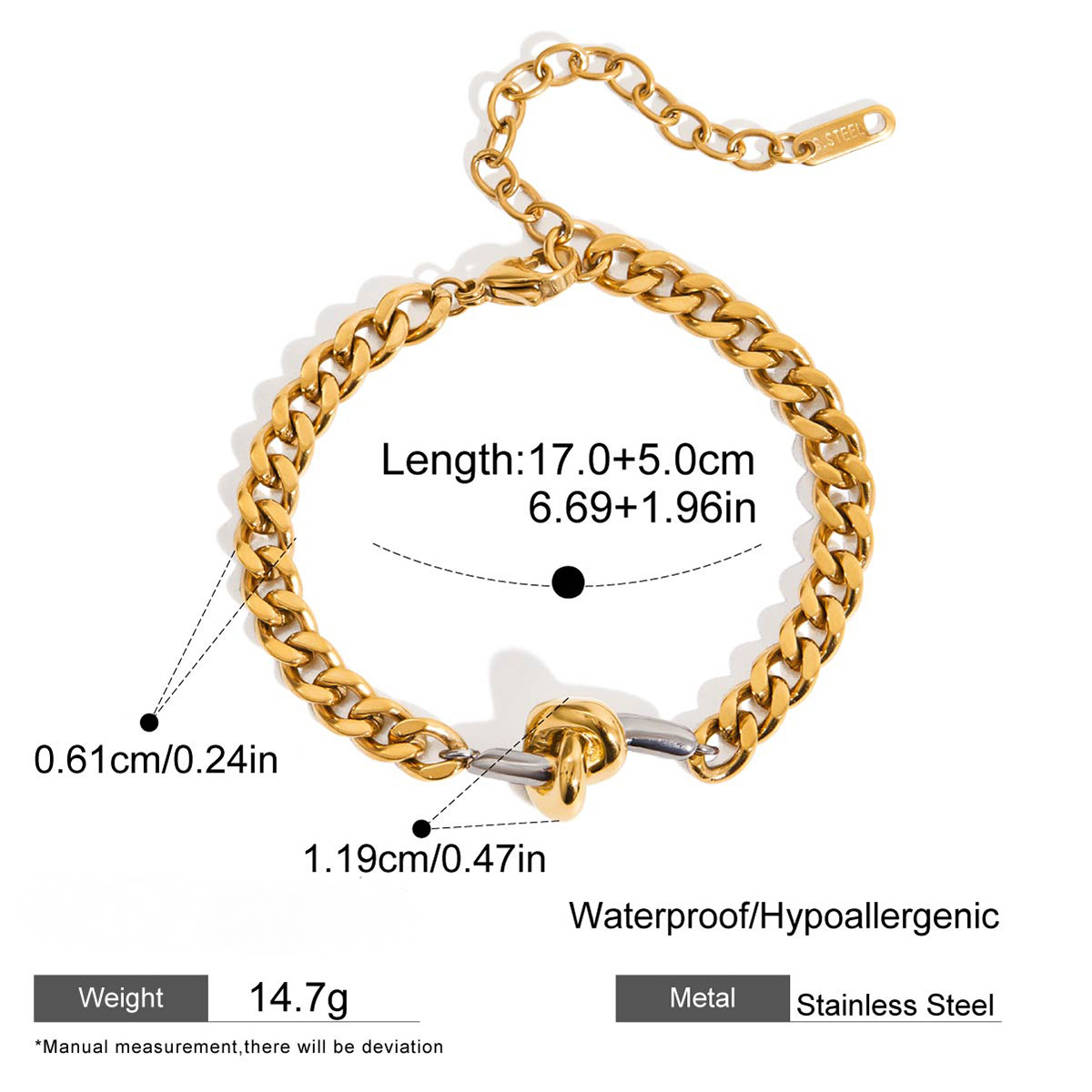 18K Gold PVD Stainless Steel Smooth Cuff Bracelet