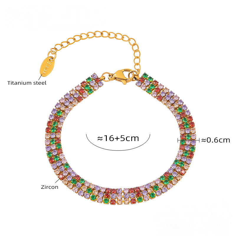 Elegant Cubic Zirconia Stainless Steel Bracelet