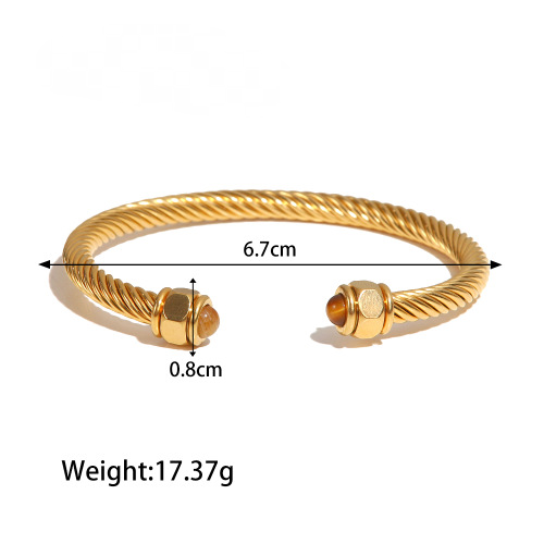 Stainless Steel Tiger's Eye Necklace Bracelet Ring Earrings Jewelry Suit