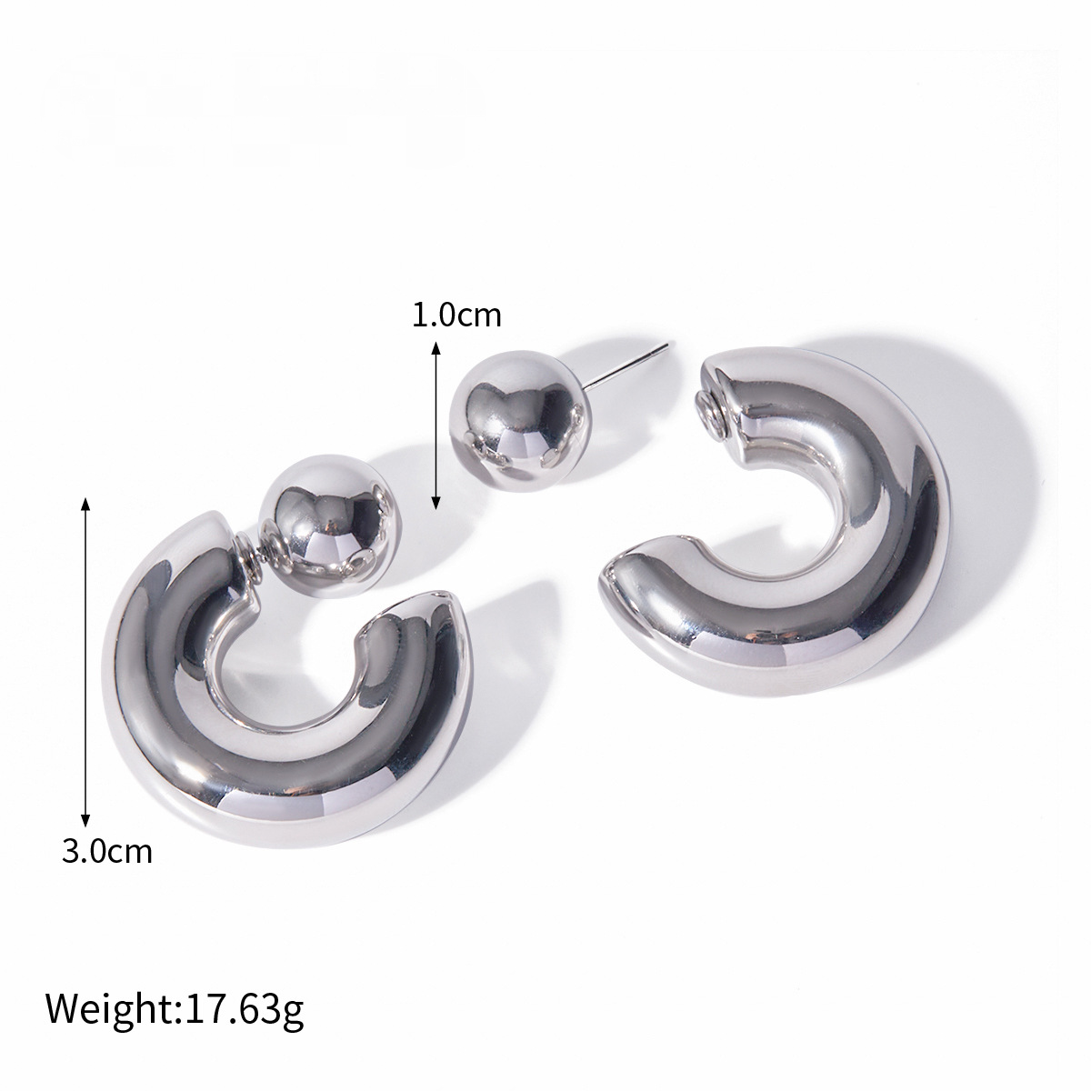 Wear C-shaped Earrings Before and After Stainless Steel
