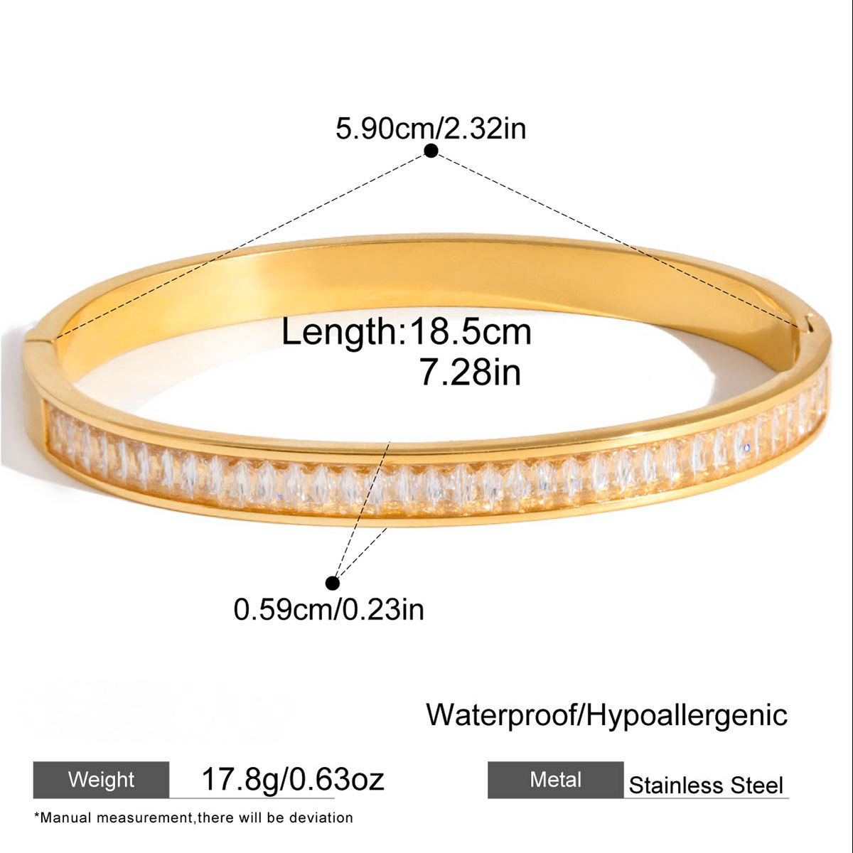 Stainless Steel Cubic Zirconia Bangle Collection