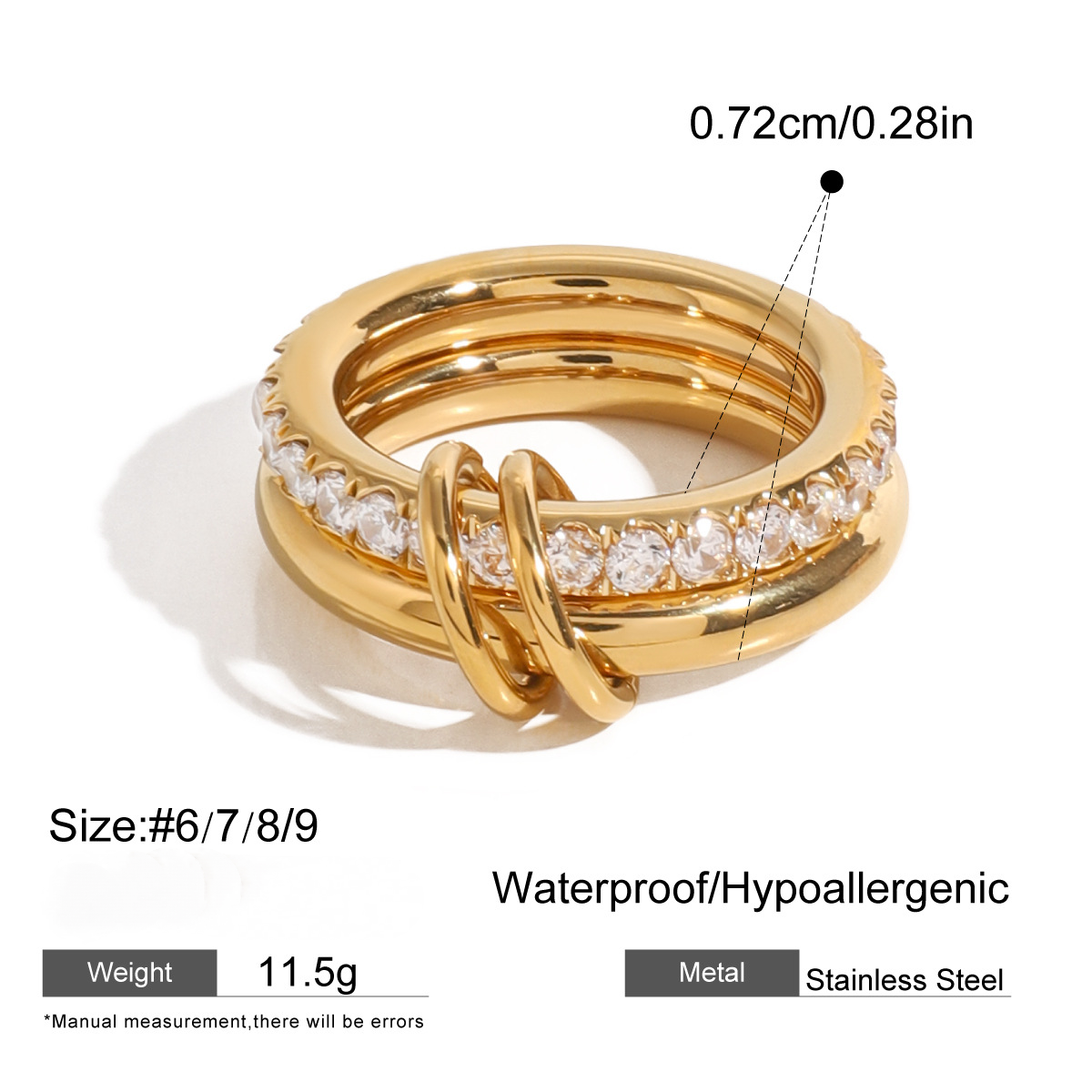 Stainless Steel Stacking Pearl Rings