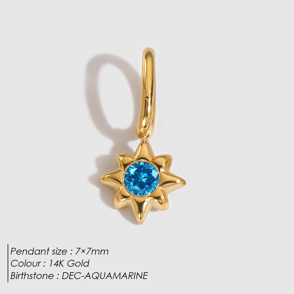 Stainless Steel Cubic Zirconia Star Pendant