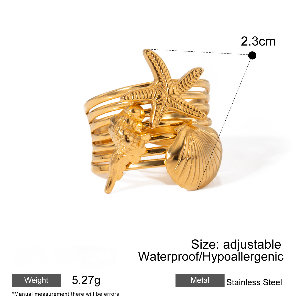 Stainless Steel 18K Gold PVD Stacking Ring Combination