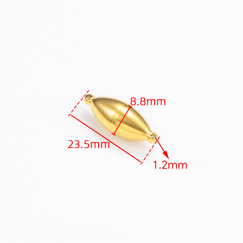 18K Gold PVD Stainless Steel Oval Magnetic Clasp