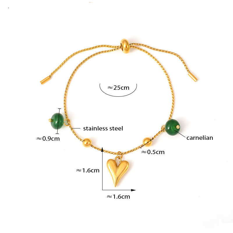 Round Bead Agate Geometric Elements Pendant Bracelet