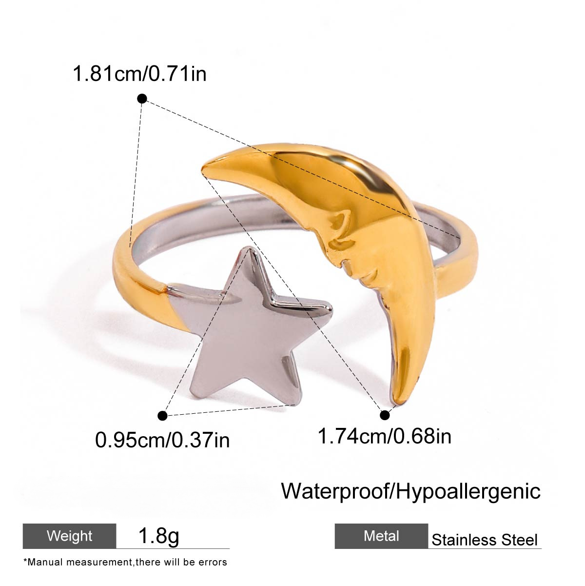 Stainless Steel Blue Color Natural Stone Ring Collection