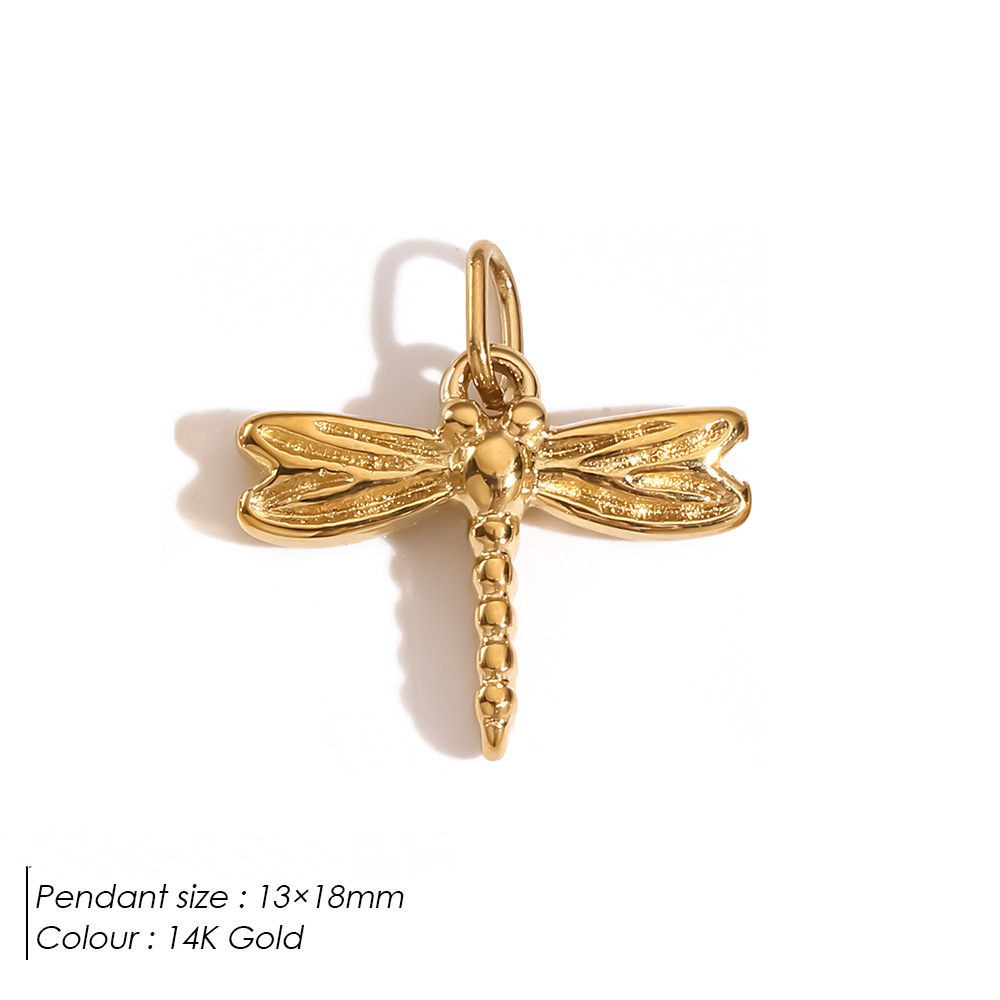 Stainless Steel 14K Gold PVD Butterfly Pendant