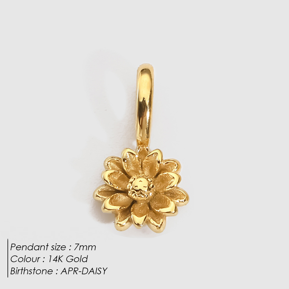 Stainless Steel Birthday Three-dimensional Flower Pendant