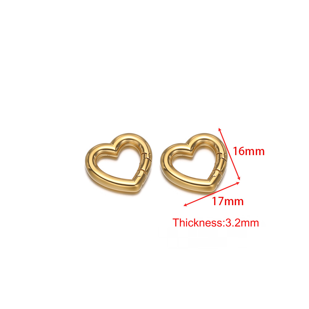 Stainless Steel Heart-shaped Oval Carabiner-2 Pack