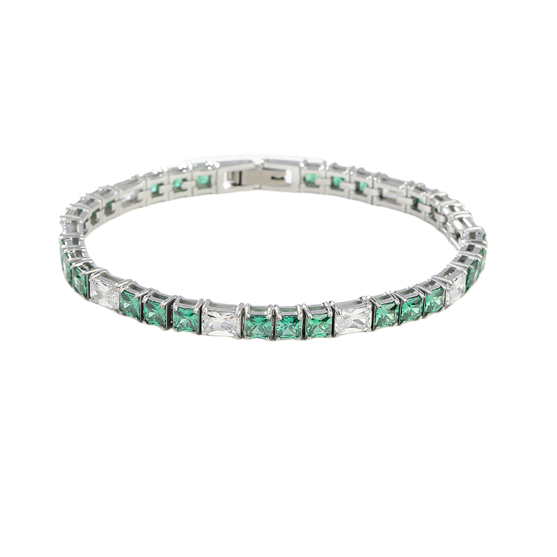 3x3MM Square Cubic Zirconia Tennis Bracelet