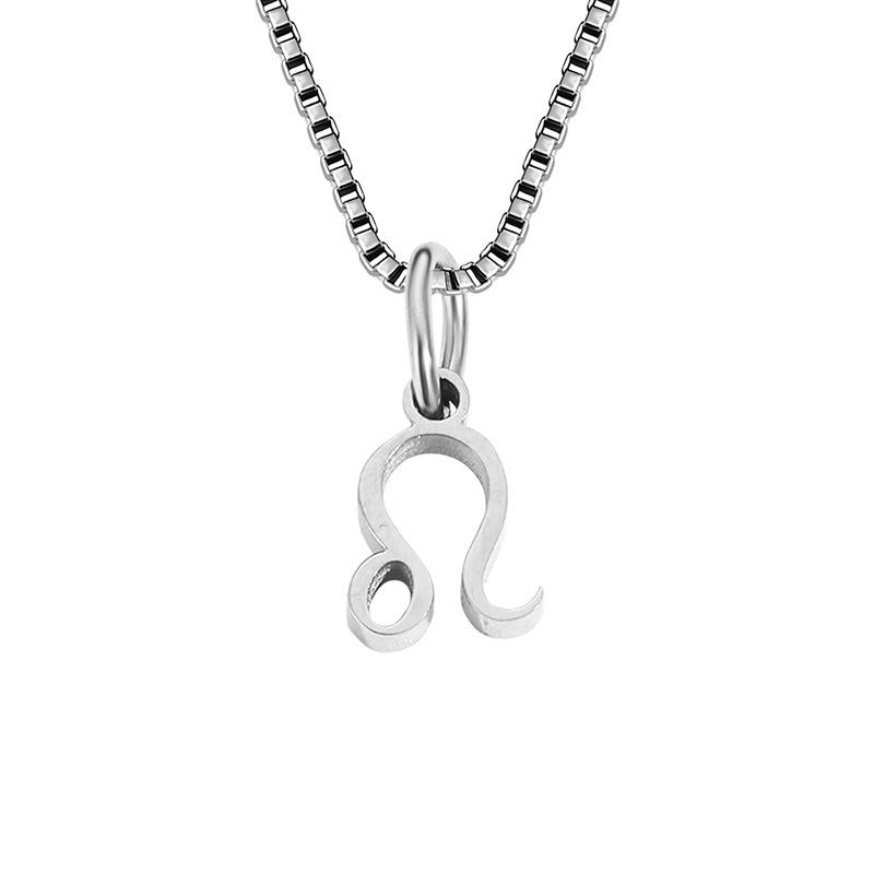 Collier avec chaîne en forme de boîte et signe du zodiaque pour homme et femme