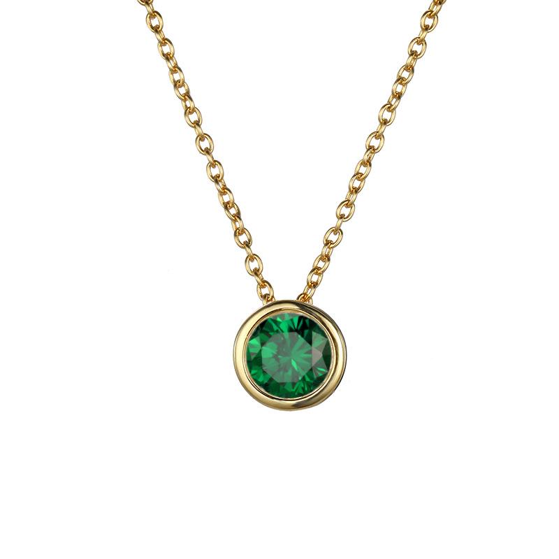 Stainless Cable Chain Birthstone Pendant Necklace