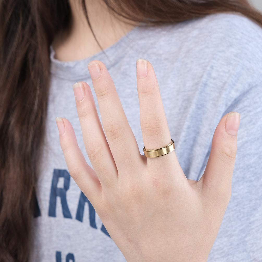 Matte Stainless Steel Spinner Couple Rings