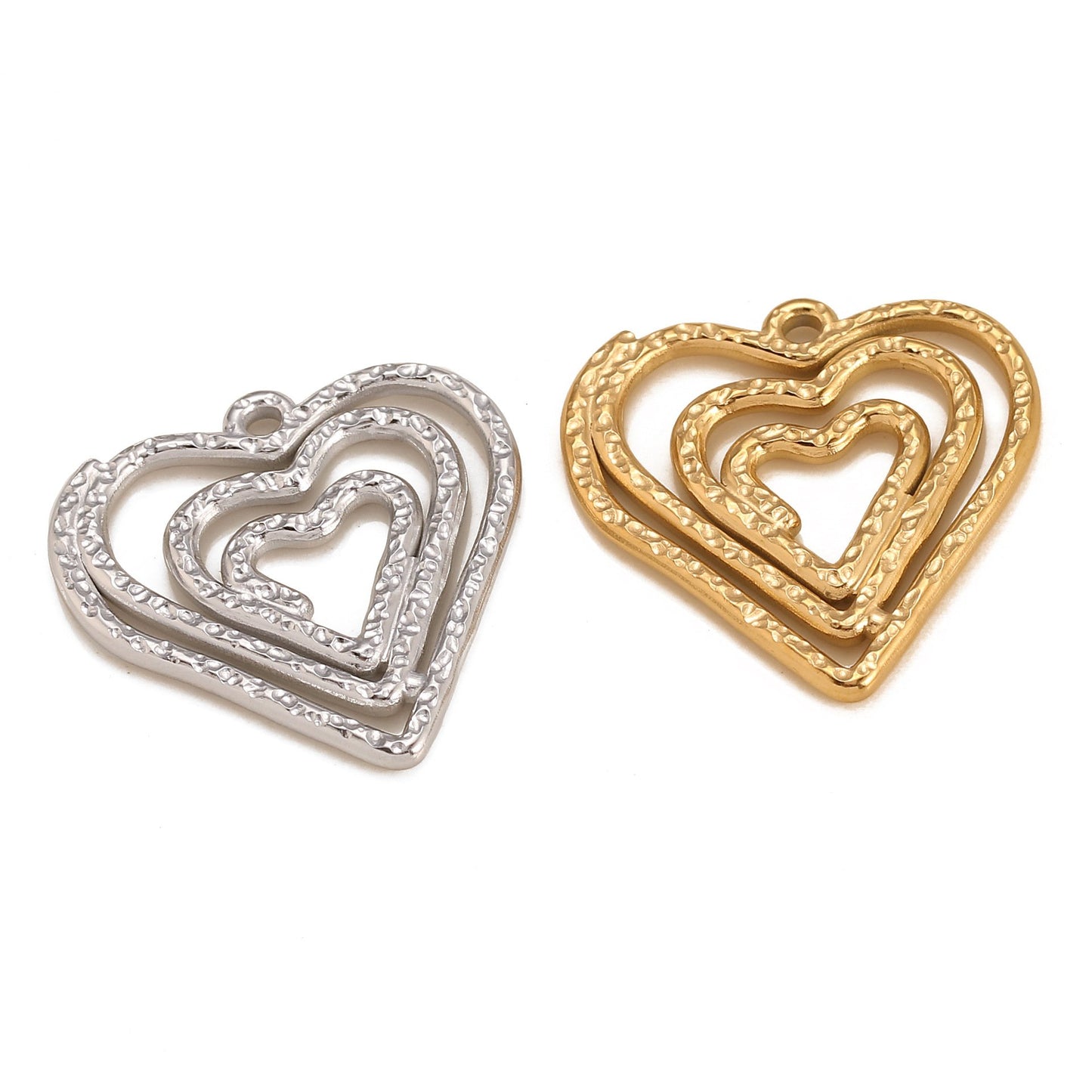 Pendentif en forme de cœur multicouche creux irrégulier