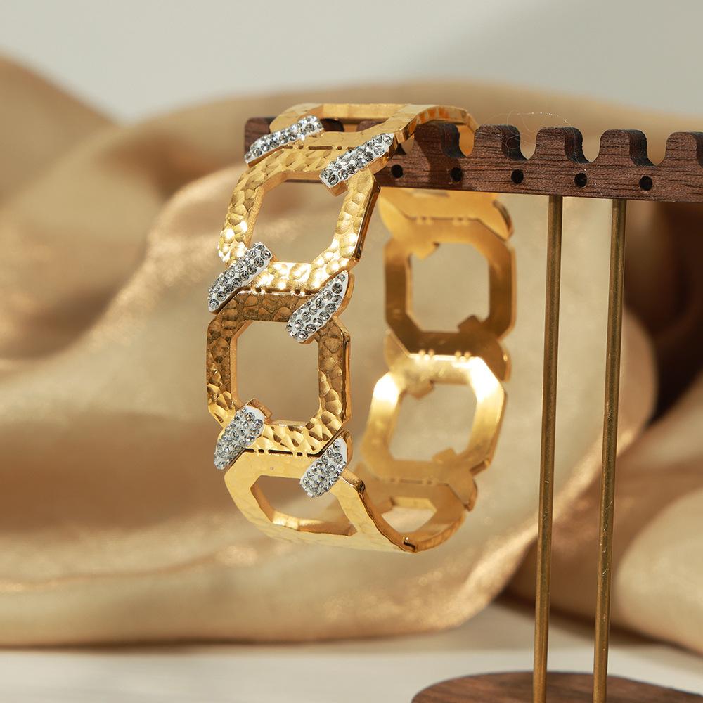 Chunky Geometric Zircon Bangle