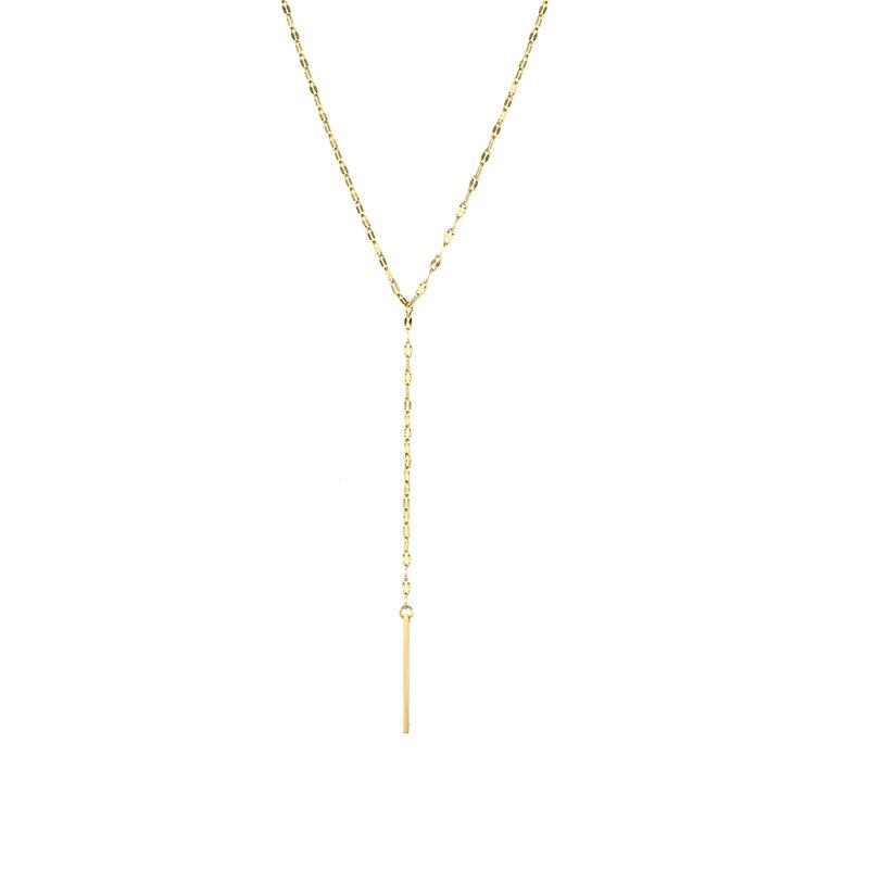 Stainless Steel Y-Shaped Lip Chain Lariat Necklace