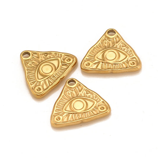 Stainless Steel Triangular Devil's Eye Pendant