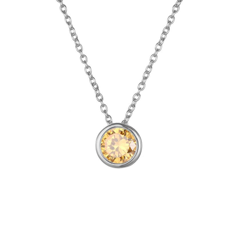 Stainless Cable Chain Birthstone Pendant Necklace