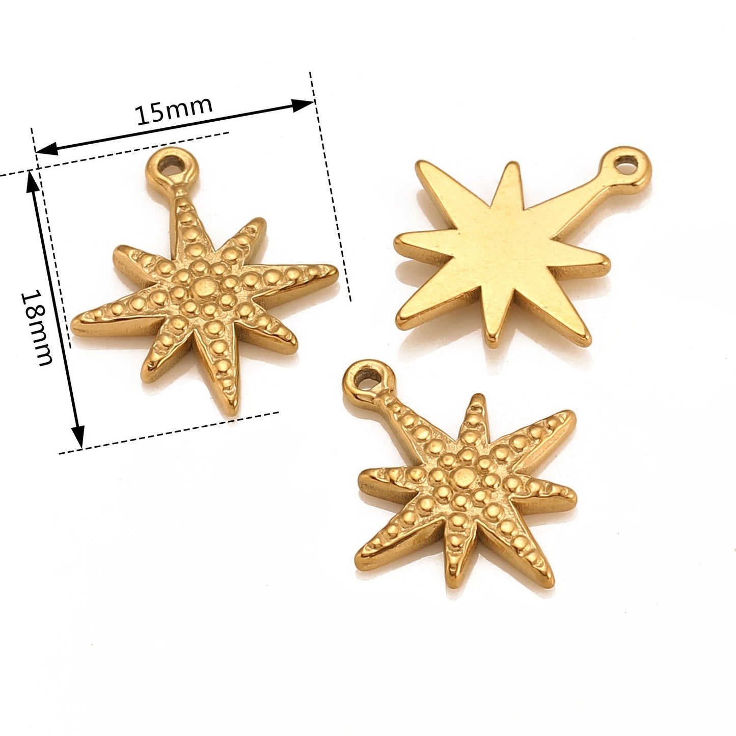 Pendentif étoile à six branches en acier inoxydable