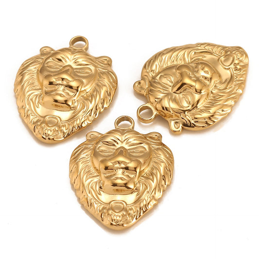 Stainless Steel Lion Head Pendant