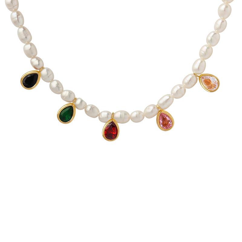 Crystal Charm Freshwater Pearl Necklace