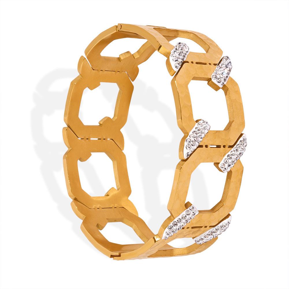 Chunky Geometric Zircon Bangle