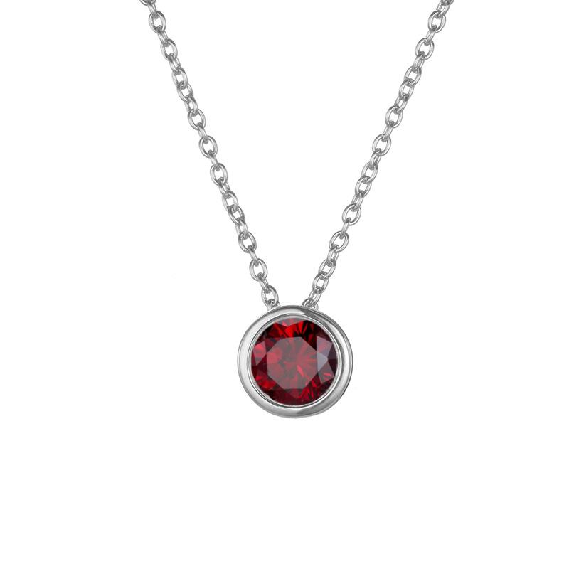 Stainless Cable Chain Birthstone Pendant Necklace