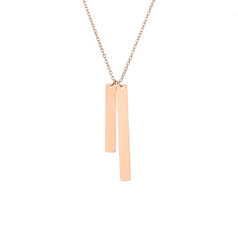 Stainless Steel Double Bar Blank Necklace