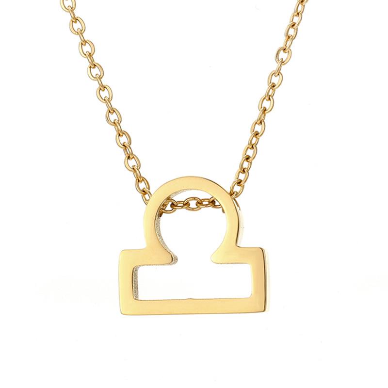 Collier zodiaque en acier inoxydable PVD or 18 carats