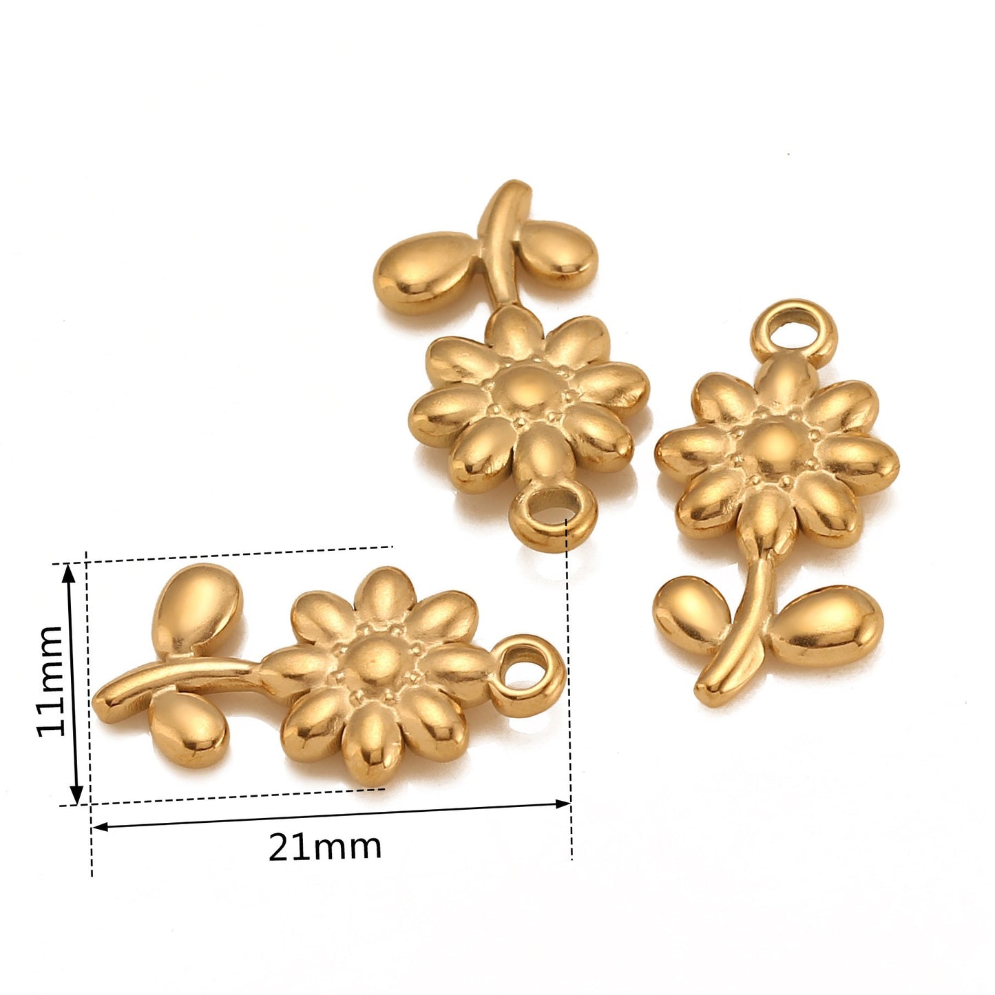 Stainless Steel 3D Daisy Pendant