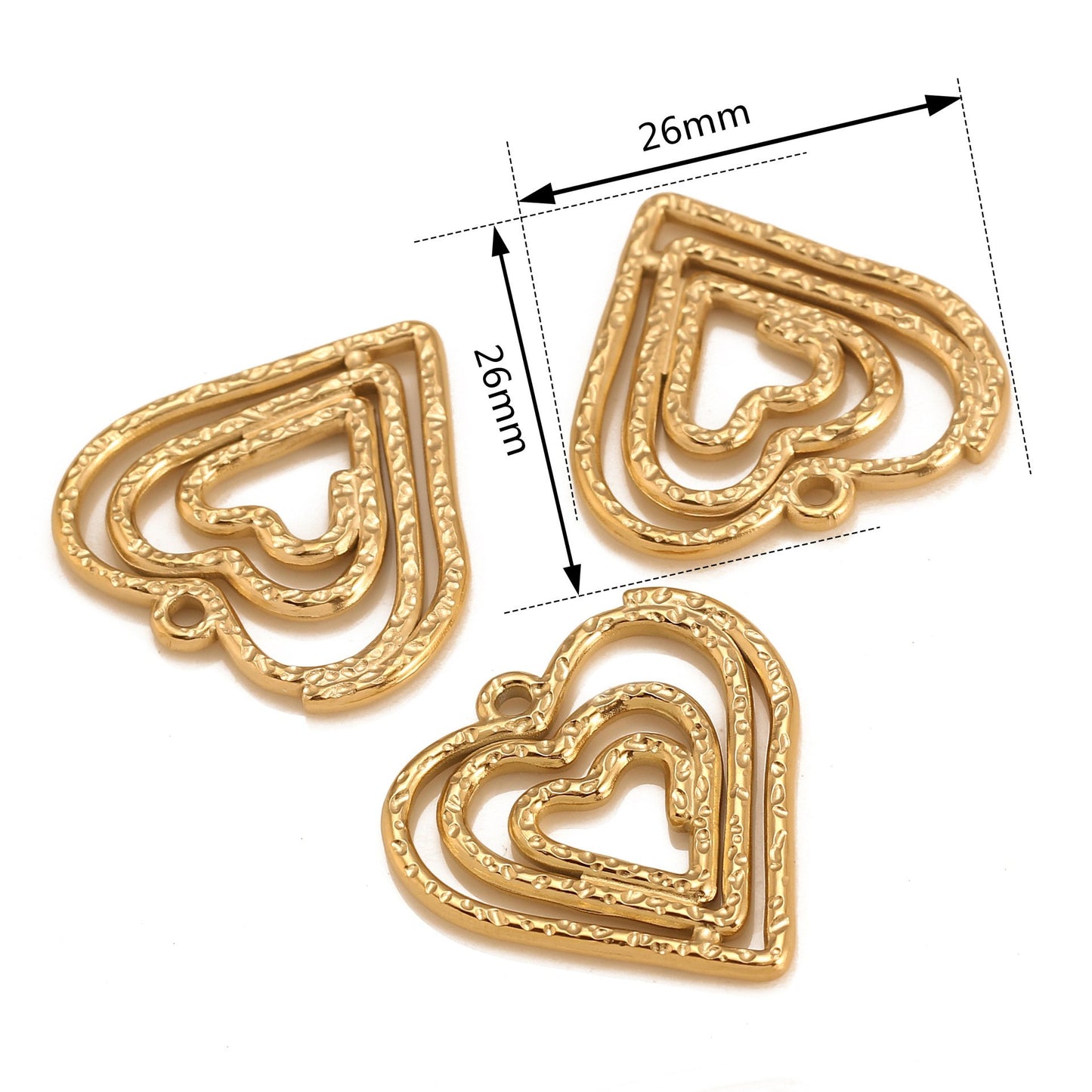 Pendentif en forme de cœur multicouche creux irrégulier