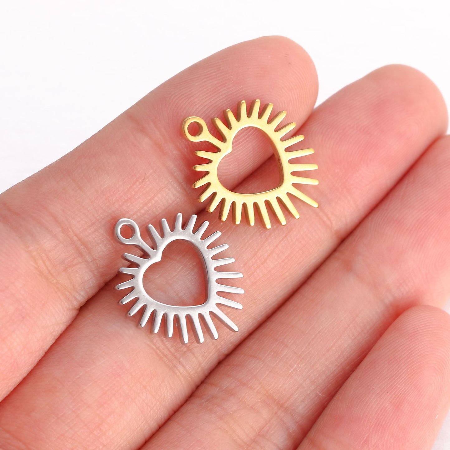 Pendentif en forme de cœur en acier inoxydable