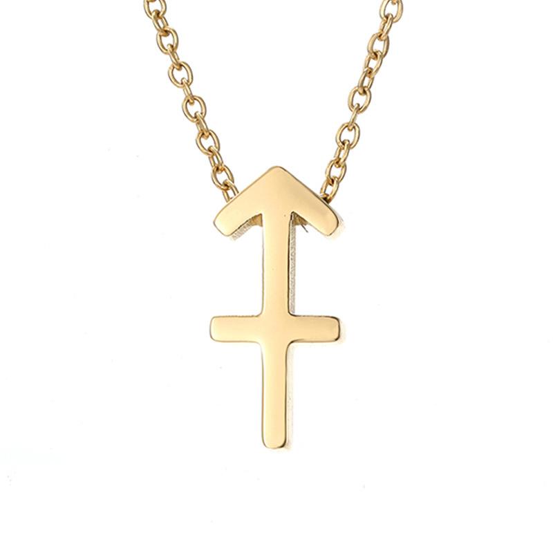 Collier zodiaque en acier inoxydable PVD or 18 carats